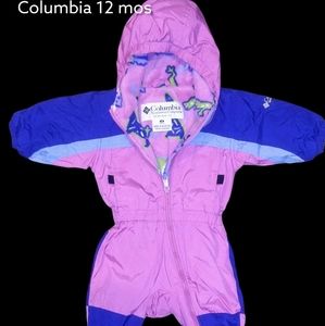 Columbia 12 mos Snowsuit lizard print fleece